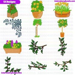 Flowers And Tree Embroidery Design Bundle 61