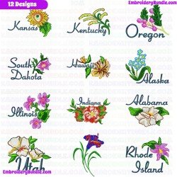 Flowers And Tree Embroidery Design Bundle 66
