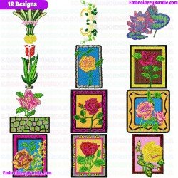Flowers And Tree Embroidery Design Bundle 75
