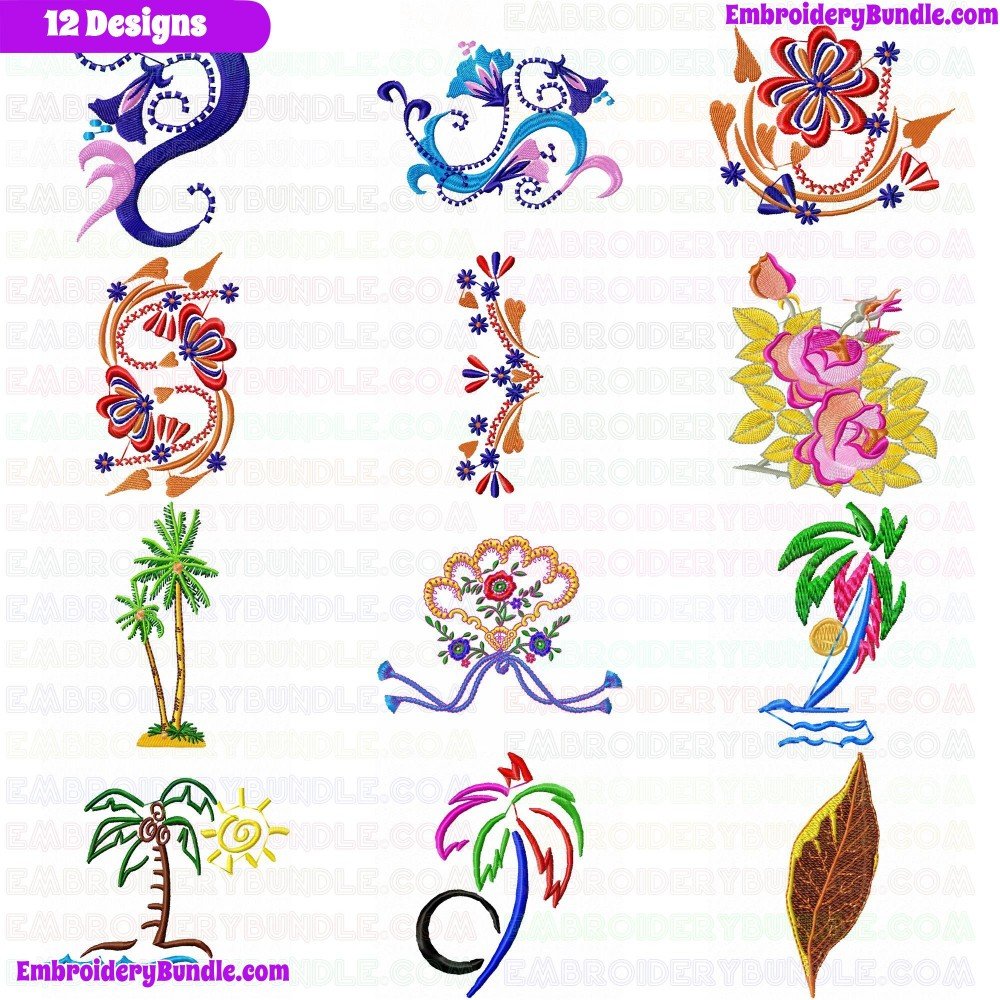 Flowers And Tree Embroidery Design Bundle 81 Flowers And Tree Embroidery Design Bundle 81