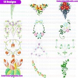 Flowers And Tree Embroidery Design Bundle 89