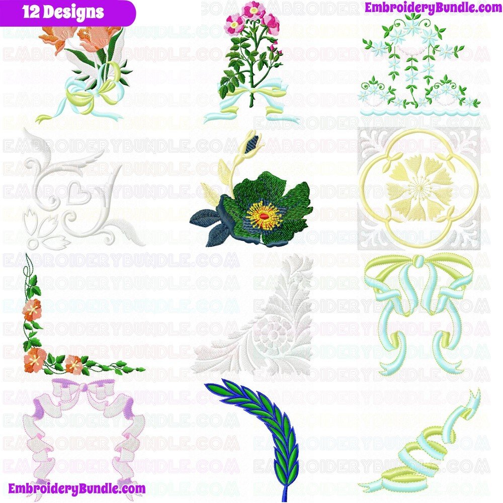 Flowers And Tree Embroidery Design Bundle 90 Flowers And Tree Embroidery Design Bundle 90