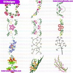 Flowers And Tree Embroidery Design Bundle 96