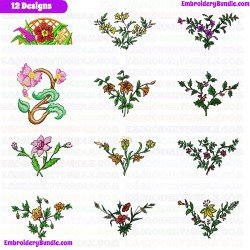 Flowers Embroidery Design Bundle 39