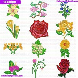 Flowers Embroidery Design Bundle 41
