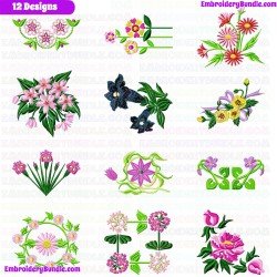 Flowers Embroidery Design Bundle 63