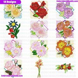 Flowers Embroidery Design Bundle 88