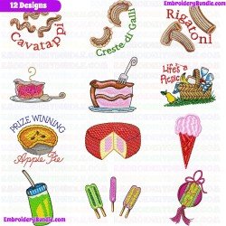 Foods And Sweets Embroidery Design Bundle 11