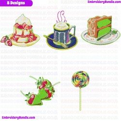 Foods And Sweets Embroidery Design Bundle 14