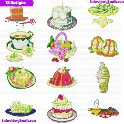 Foods And Sweets Embroidery Design Bundle 2