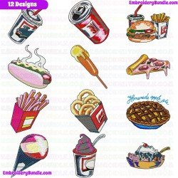 Foods And Sweets Embroidery Design Bundle 5