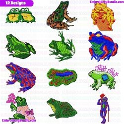 Frogs Embroidery Design Bundle 1