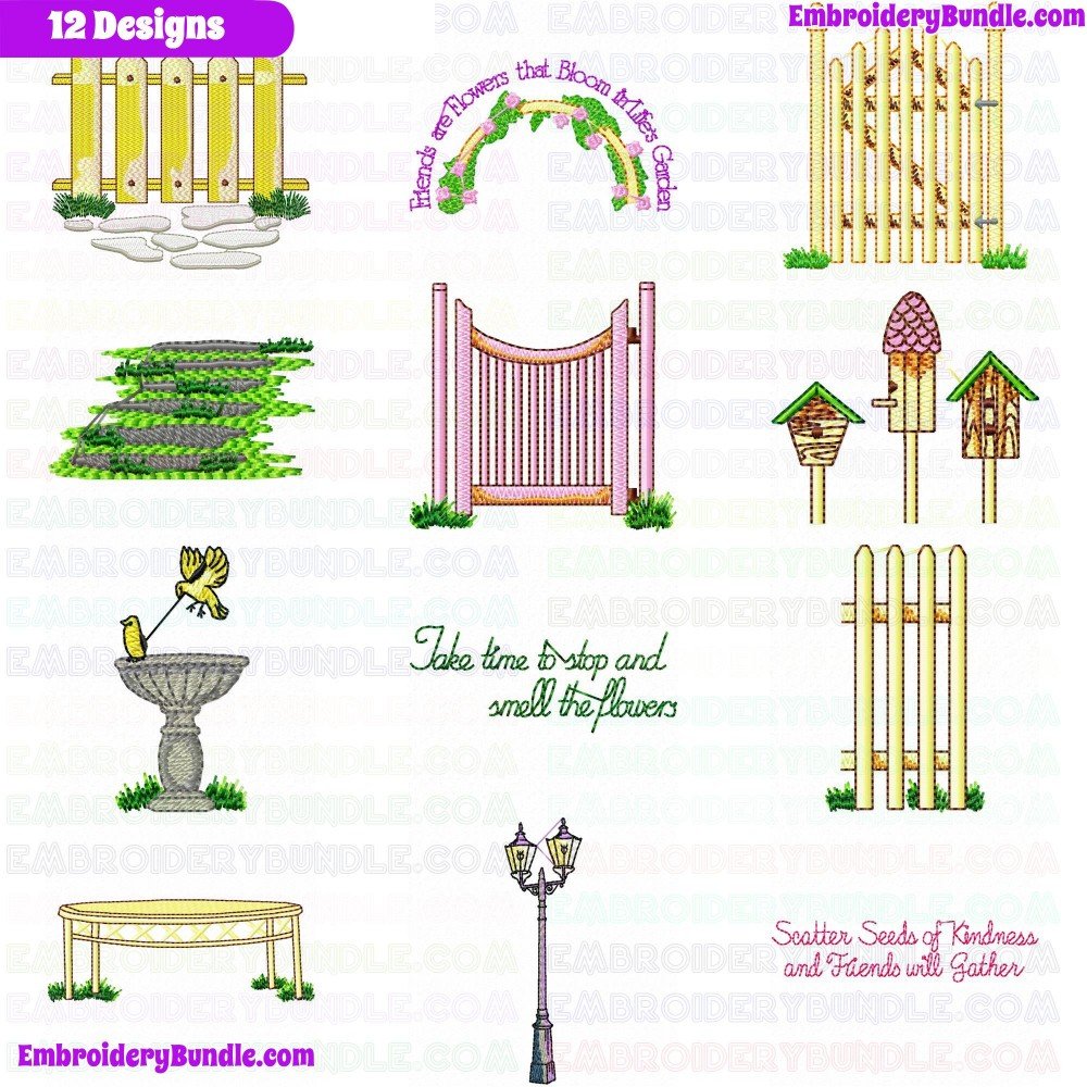 Garden Barriers Embroidery Design Bundle 2 Garden Barriers Embroidery Design Bundle 2