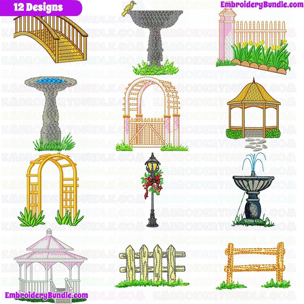 Garden Barriers Embroidery Design Bundle 3 Garden Barriers Embroidery Design Bundle 3