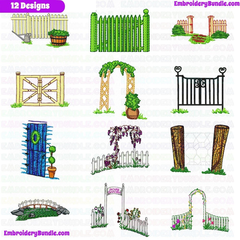Garden Barriers Embroidery Design Bundle 4 Garden Barriers Embroidery Design Bundle 4