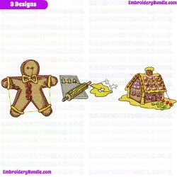 Gingerbread Embroidery Design Bundle 1