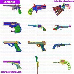 Guns Embroidery Design Bundle 2