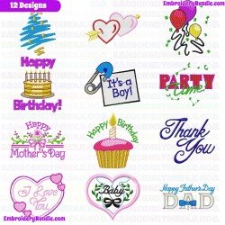 Holidays And Events Embroidery Design Bundle 2