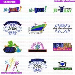 Holidays And Events Embroidery Design Bundle 3