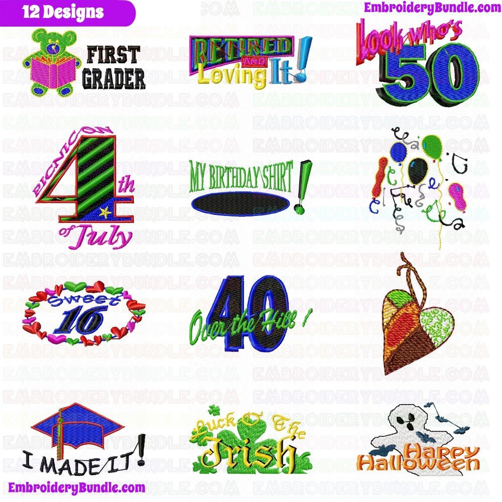 Holidays And Events Embroidery Design Bundle 4 Holidays And Events Embroidery Design Bundle 4