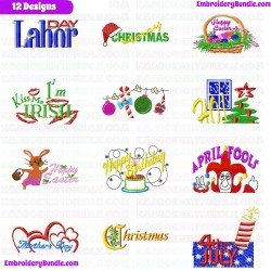 Holidays And Events Embroidery Design Bundle 5