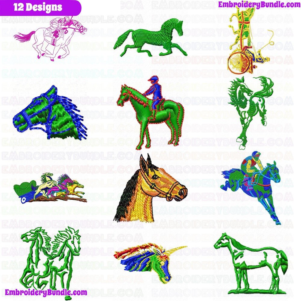 Horses Embroidery Design Bundle 6 Horses Embroidery Design Bundle 6