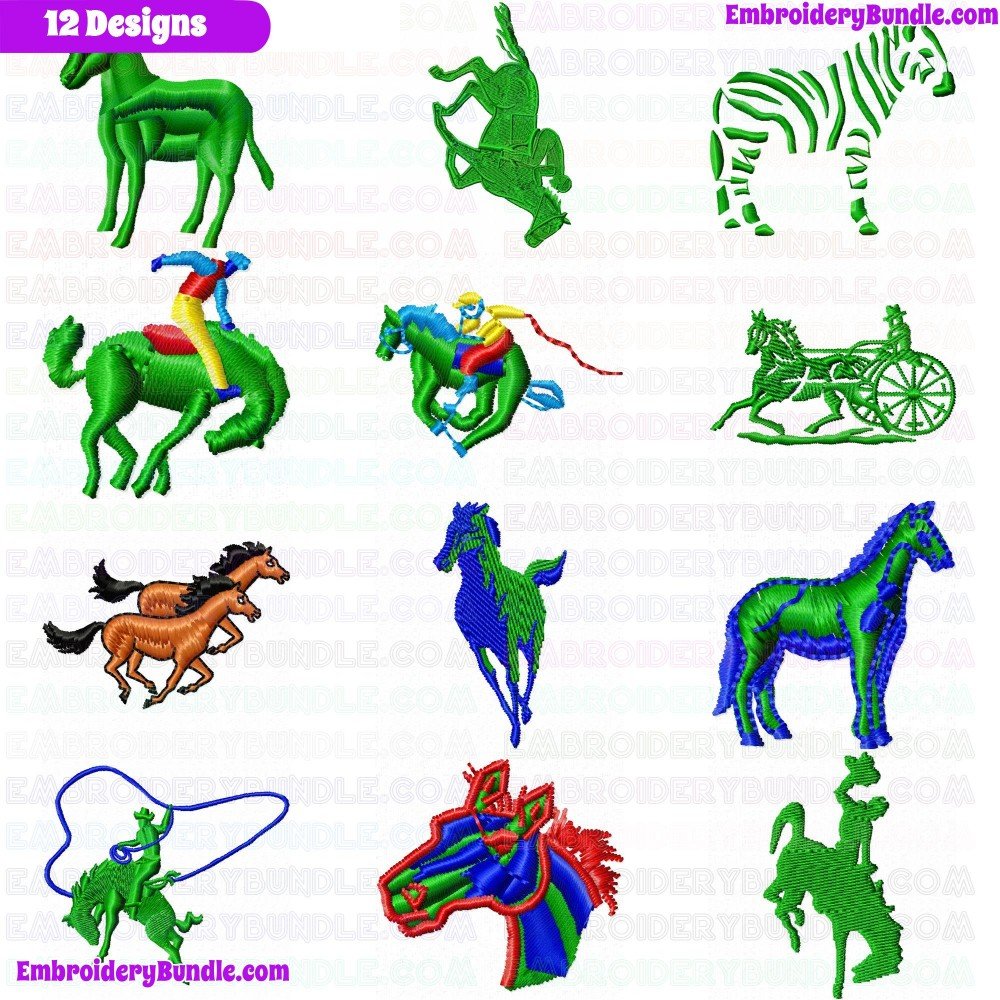 Horses Embroidery Design Bundle 7 Horses Embroidery Design Bundle 7