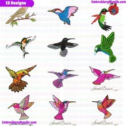 Hummingbirds Embroidery Design Bundle 3