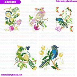 Jacobean Bird Embroidery Design Bundle 1
