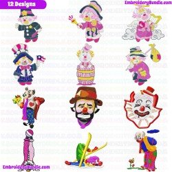 Joker Clowns Embroidery Design Bundle 3