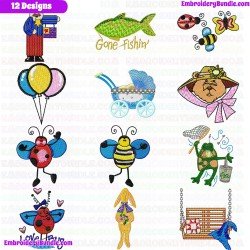 Kids And Toys Embroidery Design Bundle 10