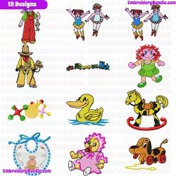 Kids And Toys Embroidery Design Bundle 16
