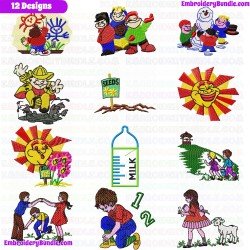 Kids And Toys Embroidery Design Bundle 18