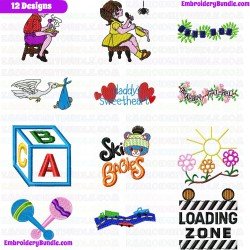 Kids And Toys Embroidery Design Bundle 19