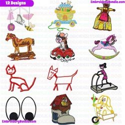 Kids And Toys Embroidery Design Bundle 1
