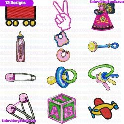 Kids And Toys Embroidery Design Bundle 2