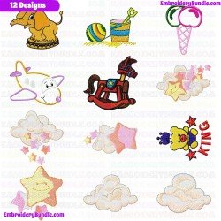 Kids And Toys Embroidery Design Bundle 30
