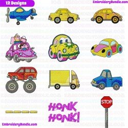 Kids Cars Embroidery Design Bundle 2
