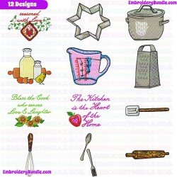 Kitchen And Tools Equipment Embroidery Design Bundle 12