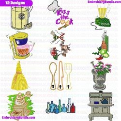 Kitchen And Tools Equipment Embroidery Design Bundle 2