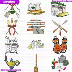 Kitchen And Tools Equipment Embroidery Design Bundle 4