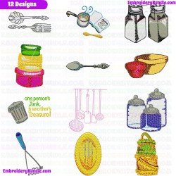 Kitchen And Tools Equipment Embroidery Design Bundle 8