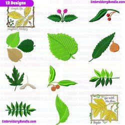 Leaves Embroidery Design Bundle 14