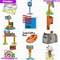 Mailbox Embroidery Design Bundle 3