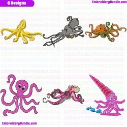 Octopus Embroidery Design Bundle 1