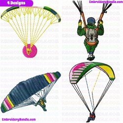 Paragliding Embroidery Design Bundle 2