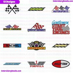 Race Banner Embroidery Design Bundle 1