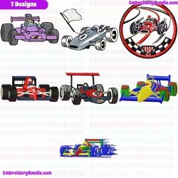 Race Cars Embroidery Design Bundle 3