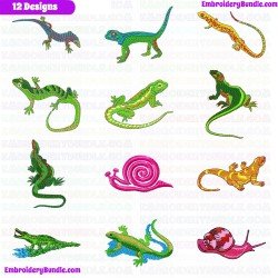 Reptiles Embroidery Design Bundle 5