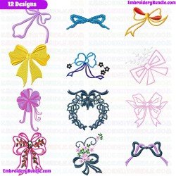 Ribbions And Bows Embroidery Design Bundle 1